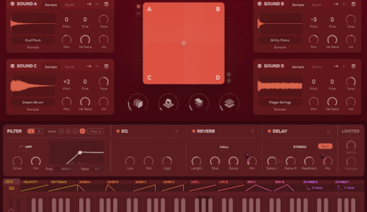 ノスタルジックなシンセサウンドがたっぷり入ったサンプルベースのシンセサイザー！Excite Audio【Evolve Velvet】レビュー